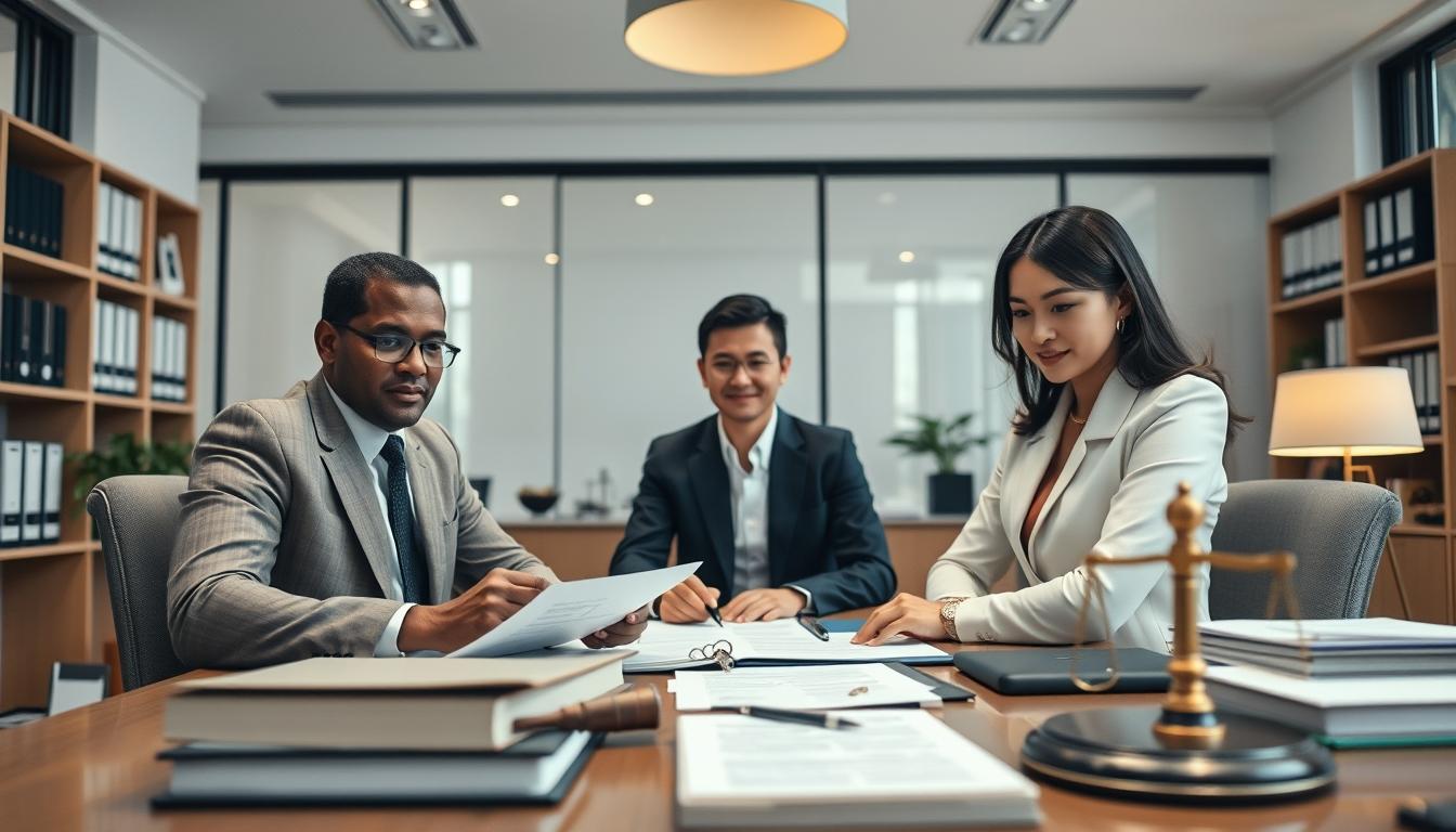 Family reviewing legal documents